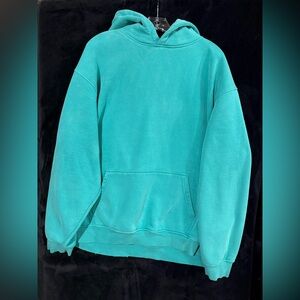 Teal Acid Wash Hoodie